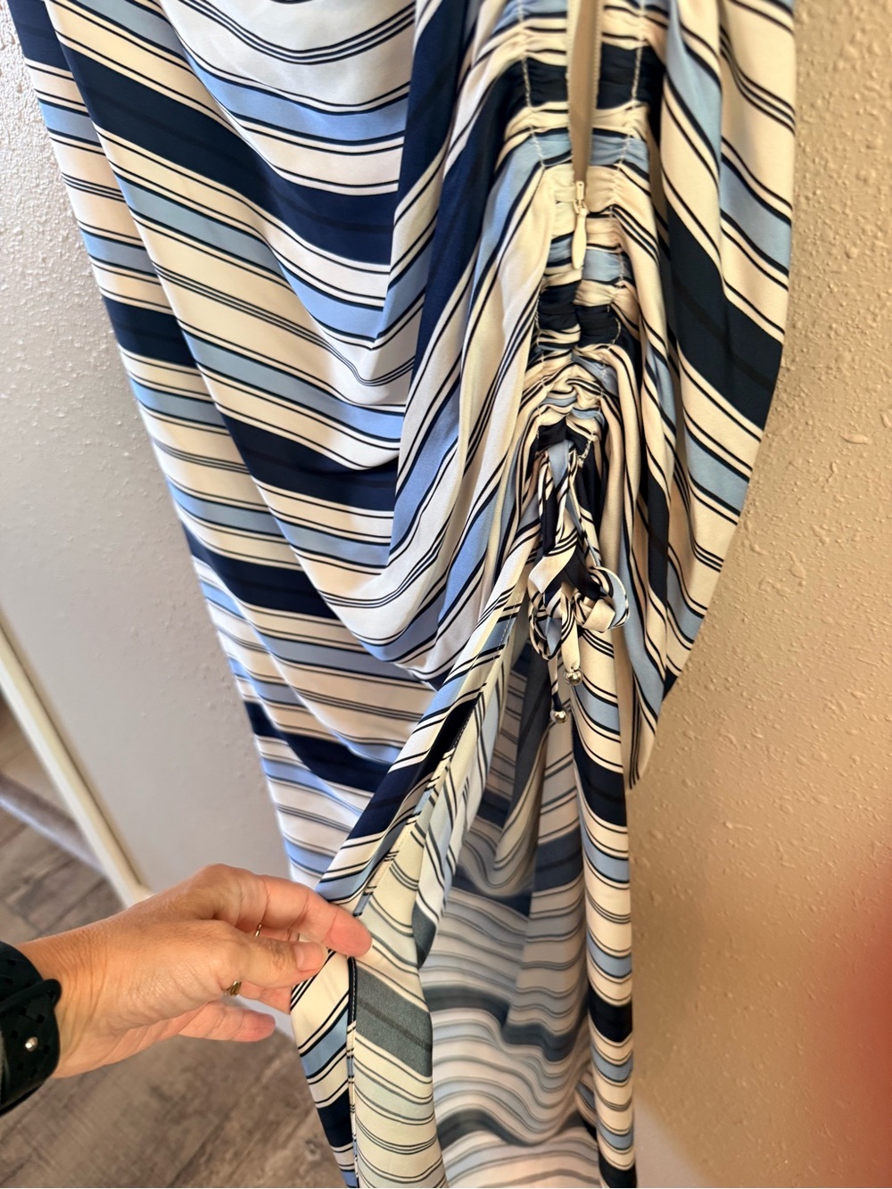 Veronica Beard Kadie Striped Silk Dress Blue Size 6 - Picture 6 of 11